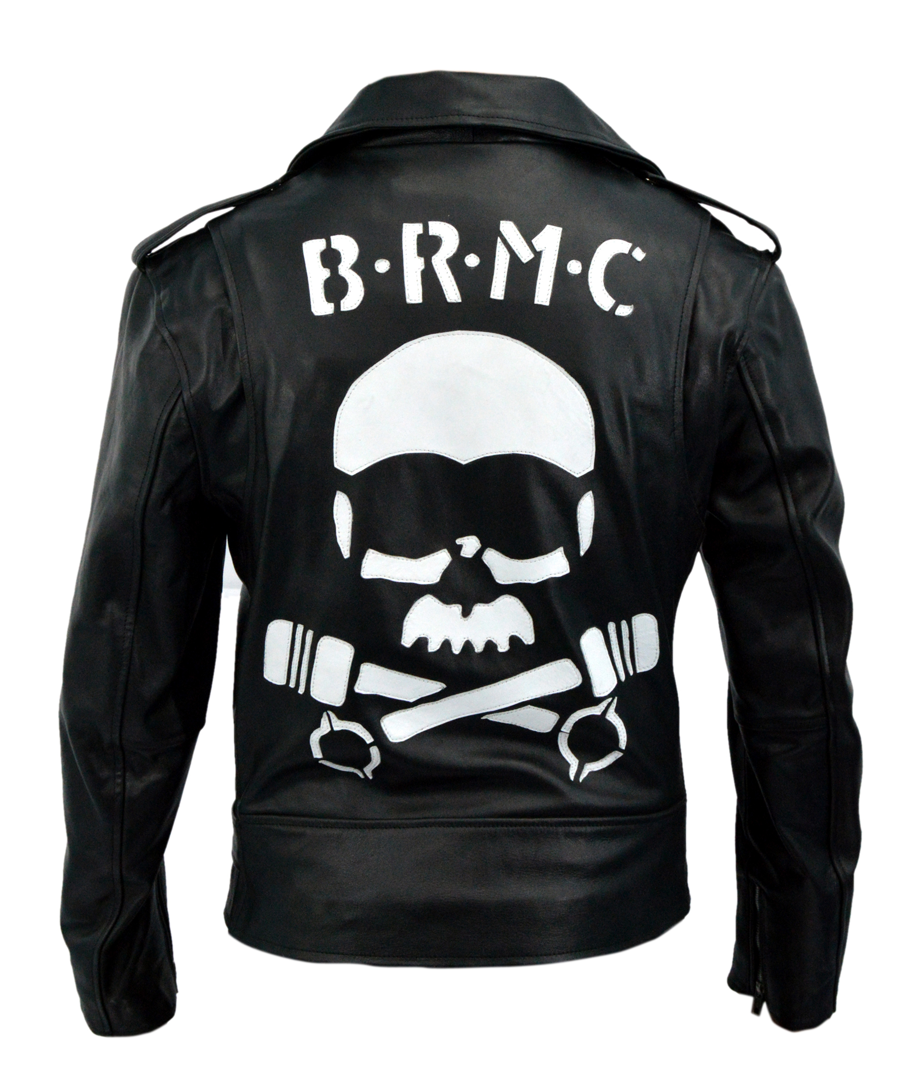 black leather jacket